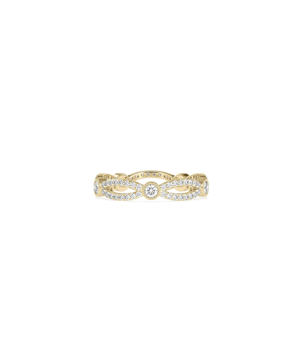 Birthstone and Diamond Band Ring - 79e | Everyday 14K Gold Jewelry