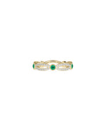 Birthstone and Diamond Band Ring - 79e | Everyday 14K Gold Jewelry