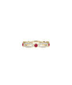 Birthstone and Diamond Band Ring - 79e | Everyday 14K Gold Jewelry