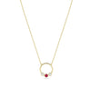 Birthstone and Diamond Circle Necklace - 79e | Everyday 14K Gold Jewelry