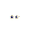Birthstone and Diamond Halo Stud Earrings - 79e | Everyday 14K Gold Jewelry