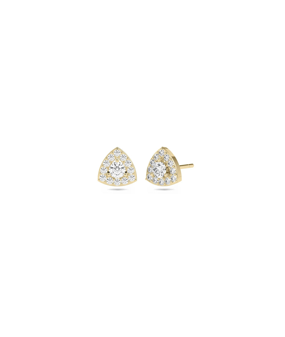 Birthstone and Diamond Halo Stud Earrings - 79e | Everyday 14K Gold Jewelry
