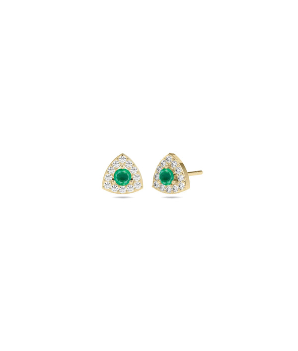 Birthstone and Diamond Halo Stud Earrings - 79e | Everyday 14K Gold Jewelry alternate view