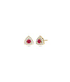 Birthstone and Diamond Halo Stud Earrings - 79e | Everyday 14K Gold Jewelry
