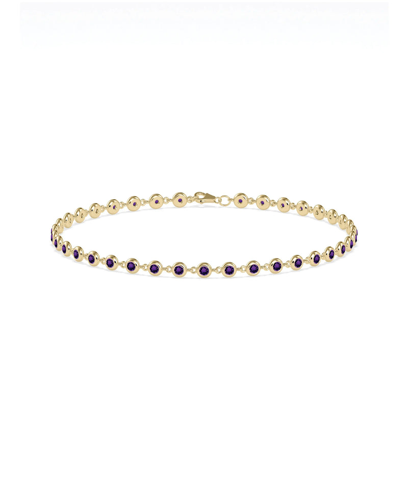 Birthstone Bezel Station Bracelet - 79e | Everyday 14K Gold Jewelry
