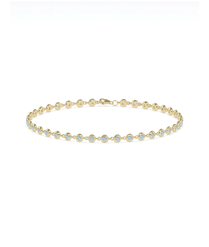 Birthstone Bezel Station Bracelet - 79e | Everyday 14K Gold Jewelry
