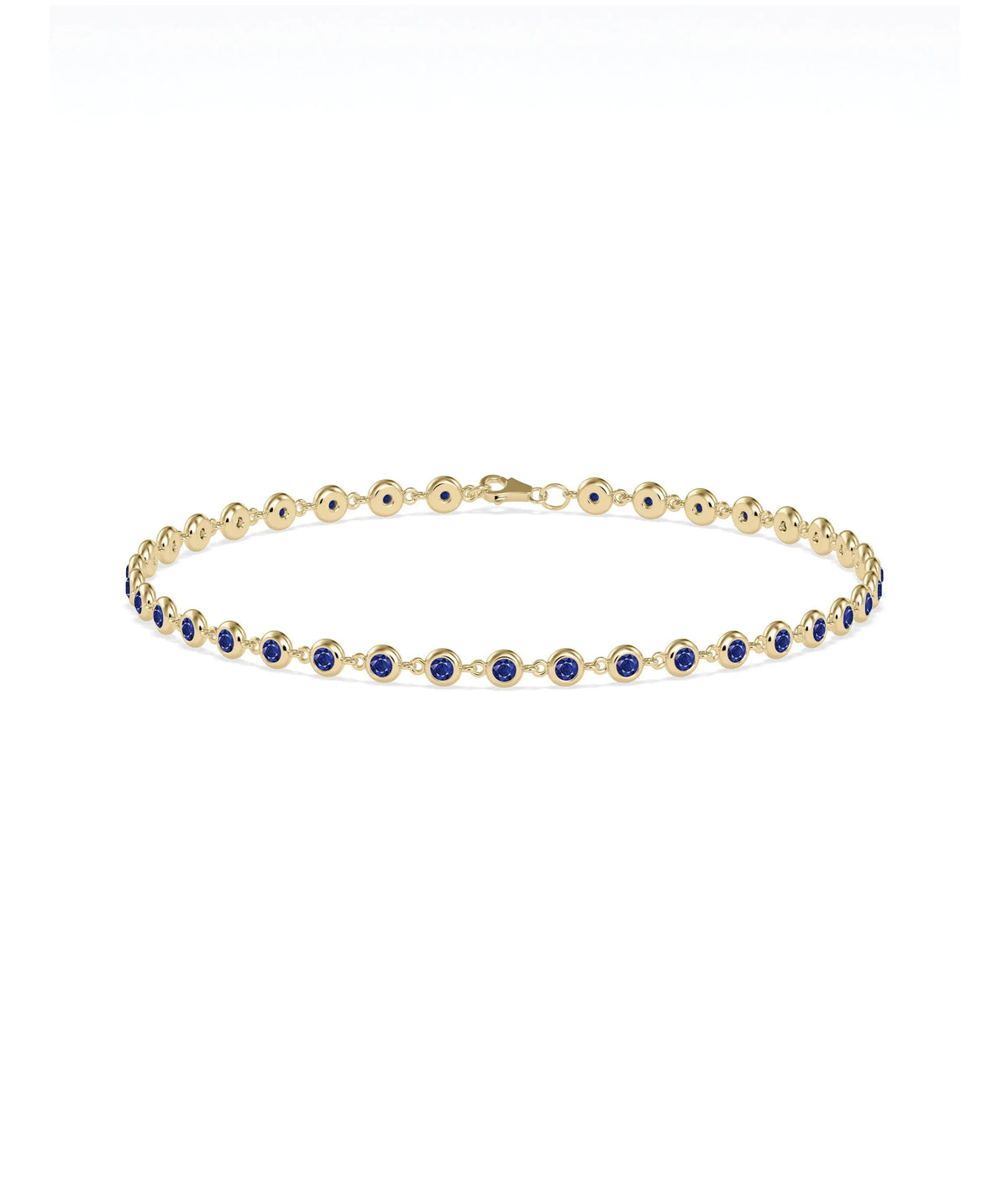 Birthstone Bezel Station Bracelet - 79e | Everyday 14K Gold Jewelry