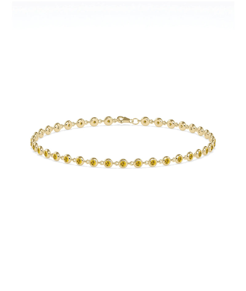 Birthstone Bezel Station Bracelet - 79e | Everyday 14K Gold Jewelry