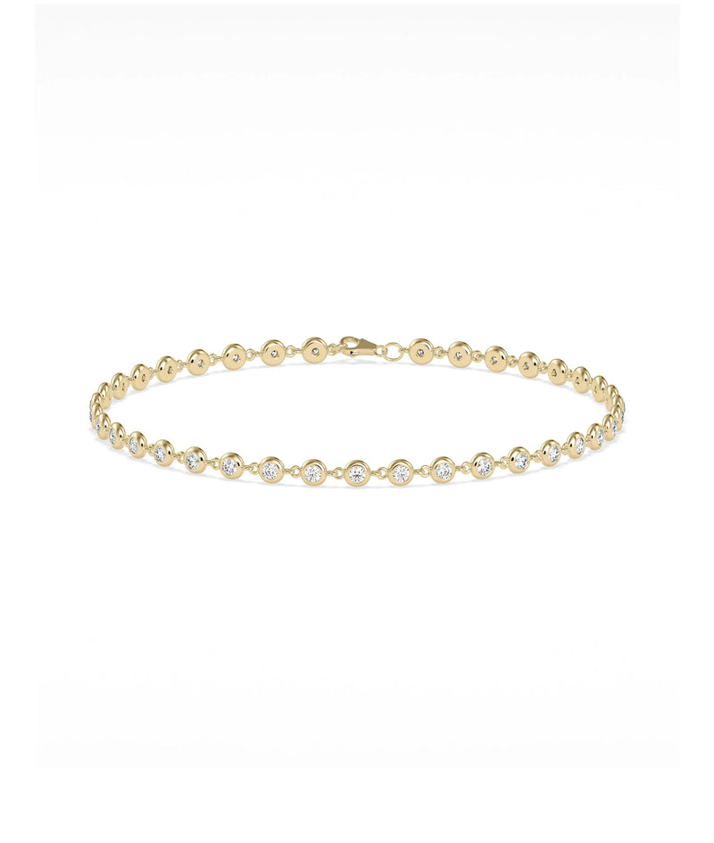 Birthstone Bezel Station Bracelet - 79e | Everyday 14K Gold Jewelry