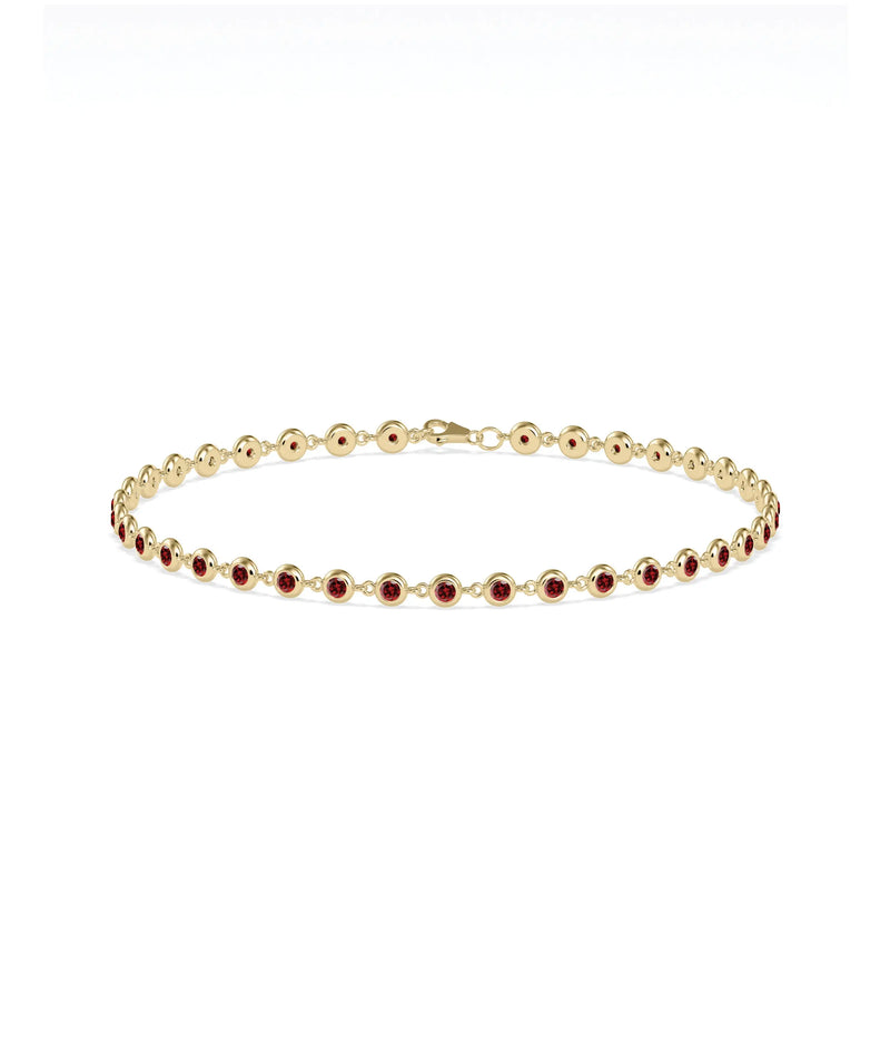 Birthstone Bezel Station Bracelet - 79e | Everyday 14K Gold Jewelry