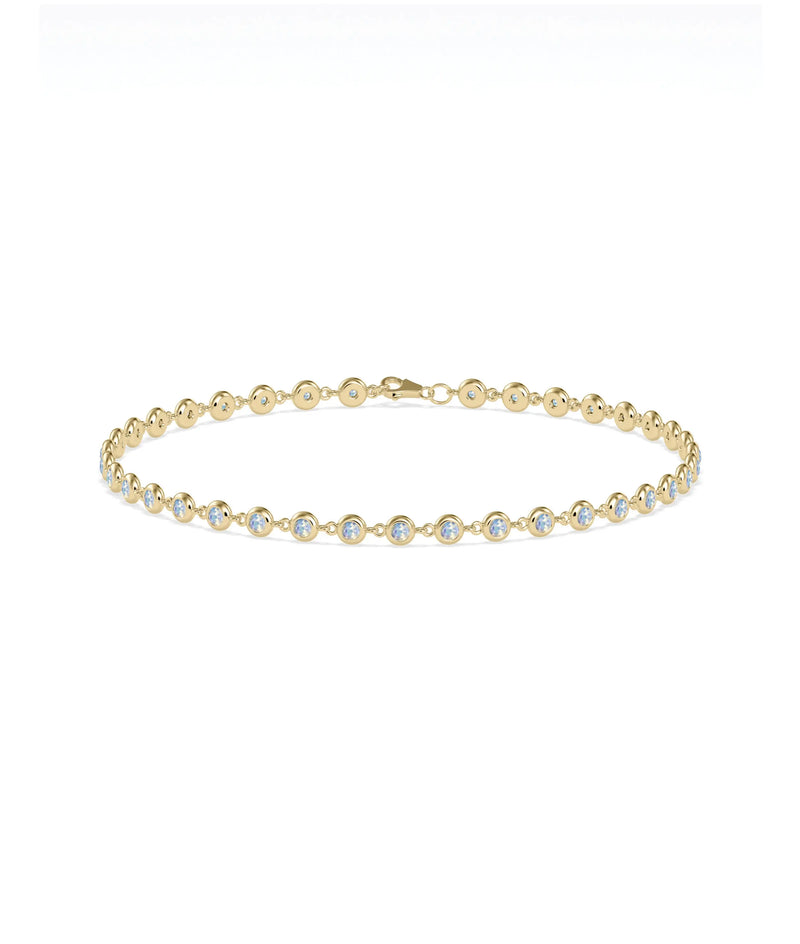 Birthstone Bezel Station Bracelet - 79e | Everyday 14K Gold Jewelry