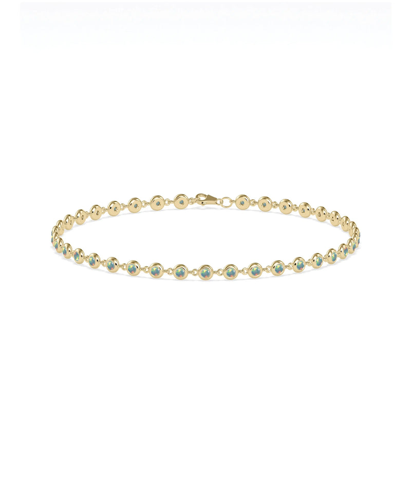 Birthstone Bezel Station Bracelet - 79e | Everyday 14K Gold Jewelry