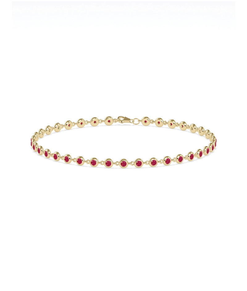 Birthstone Bezel Station Bracelet - 79e | Everyday 14K Gold Jewelry