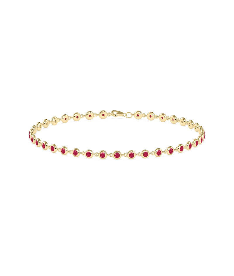 Birthstone Bezel Station Bracelet - 79e | Everyday 14K Gold Jewelry
