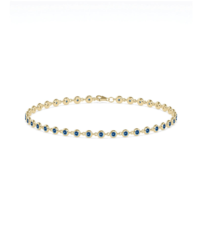 Birthstone Bezel Station Bracelet - 79e | Everyday 14K Gold Jewelry