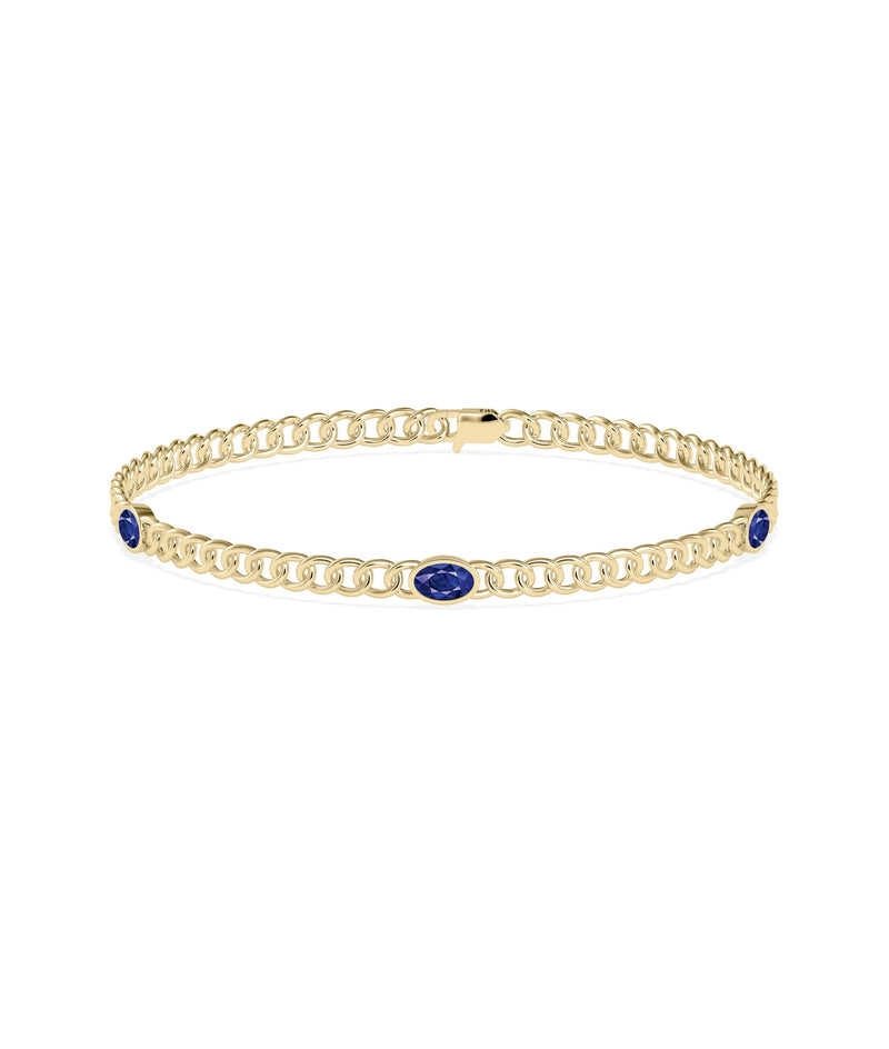 Birthstone Station Curb Link Bracelet - 79e | Everyday 14K Gold Jewelry