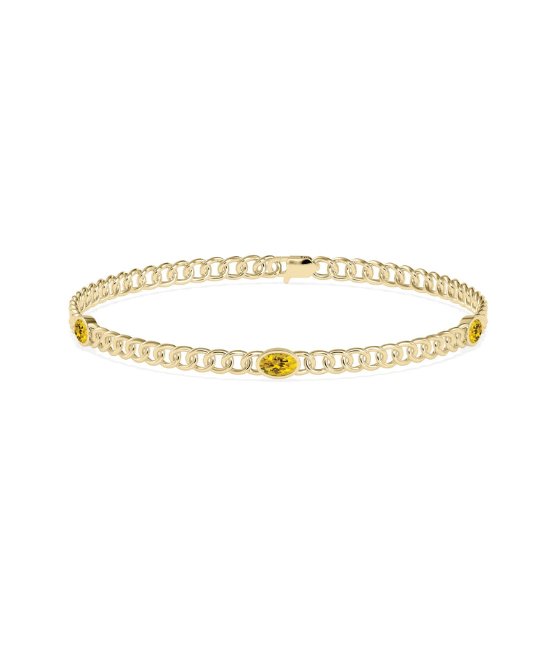 Birthstone Station Curb Link Bracelet - 79e | Everyday 14K Gold Jewelry