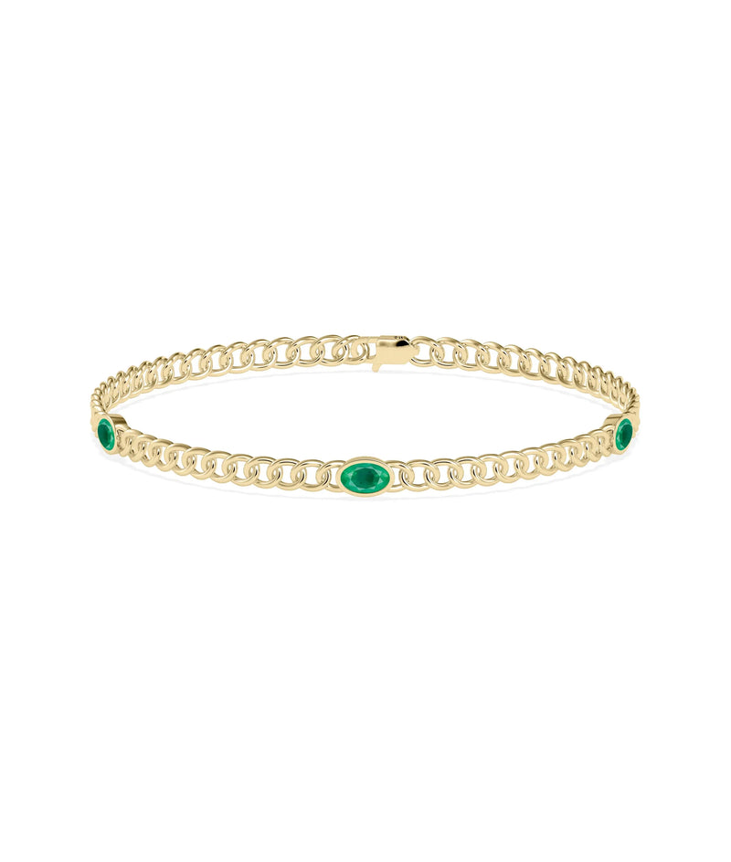Birthstone Station Curb Link Bracelet - 79e | Everyday 14K Gold Jewelry