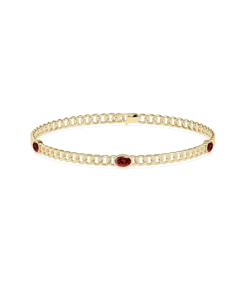 Birthstone Station Curb Link Bracelet - 79e | Everyday 14K Gold Jewelry