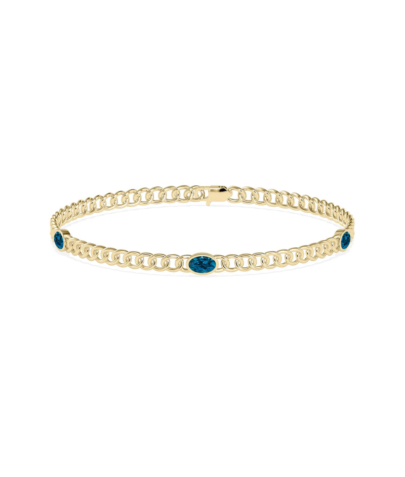 Birthstone Station Curb Link Bracelet - 79e | Everyday 14K Gold Jewelry