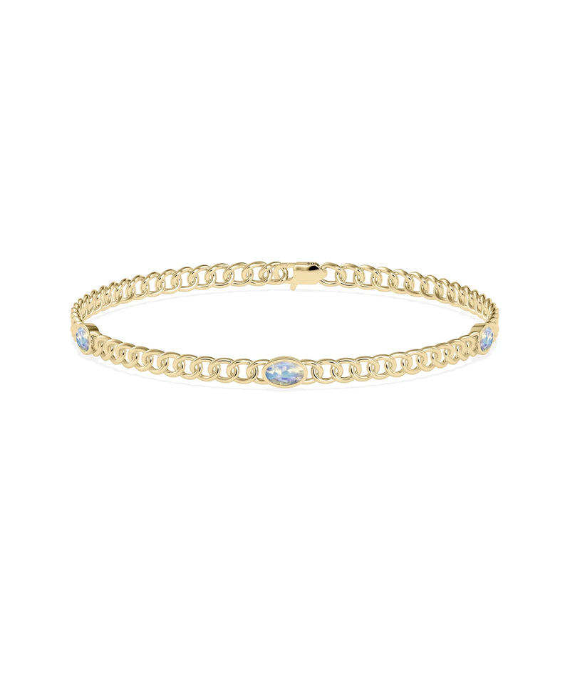 Birthstone Station Curb Link Bracelet - 79e | Everyday 14K Gold Jewelry