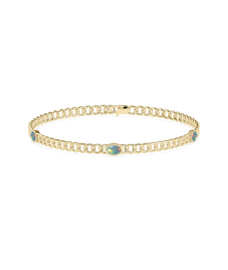 Birthstone Station Curb Link Bracelet - 79e | Everyday 14K Gold Jewelry