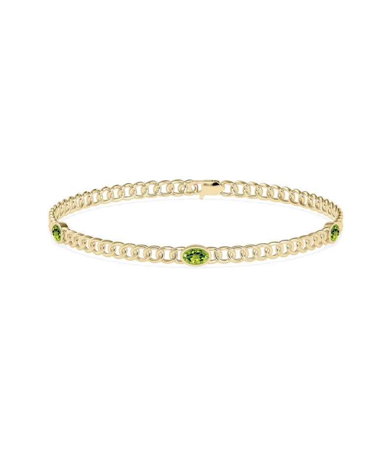 Birthstone Station Curb Link Bracelet - 79e | Everyday 14K Gold Jewelry