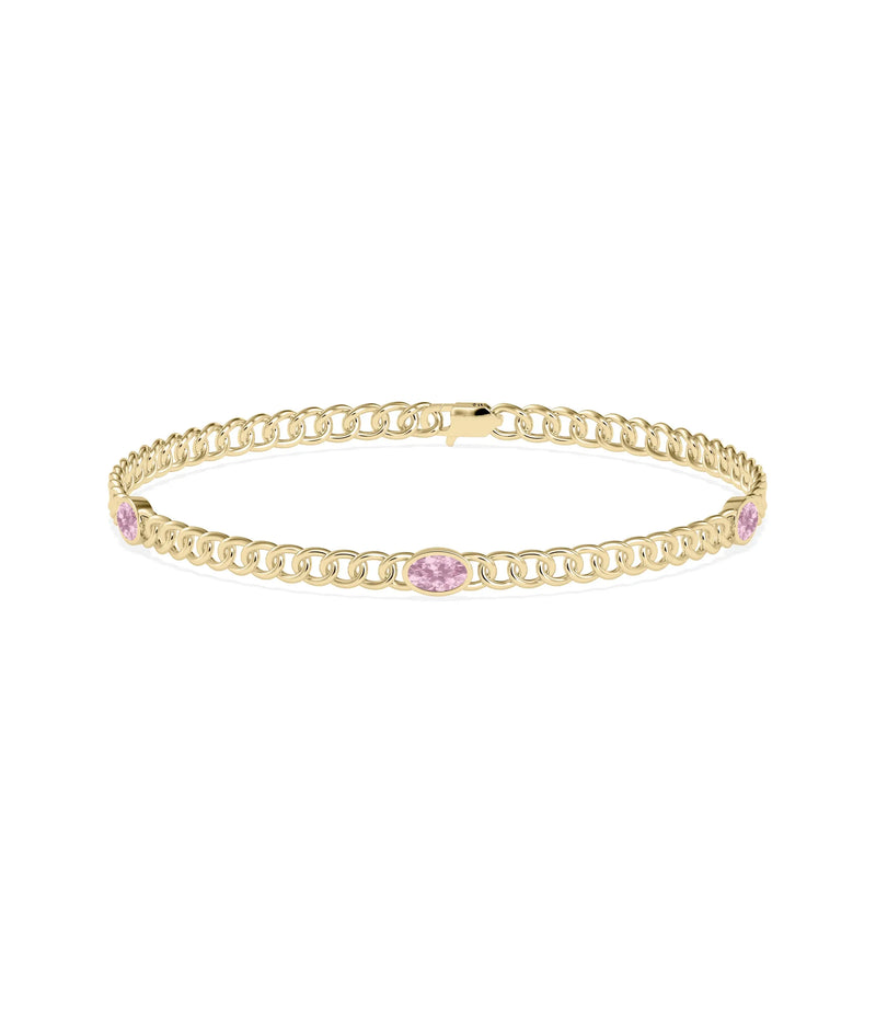 Birthstone Station Curb Link Bracelet - 79e | Everyday 14K Gold Jewelry