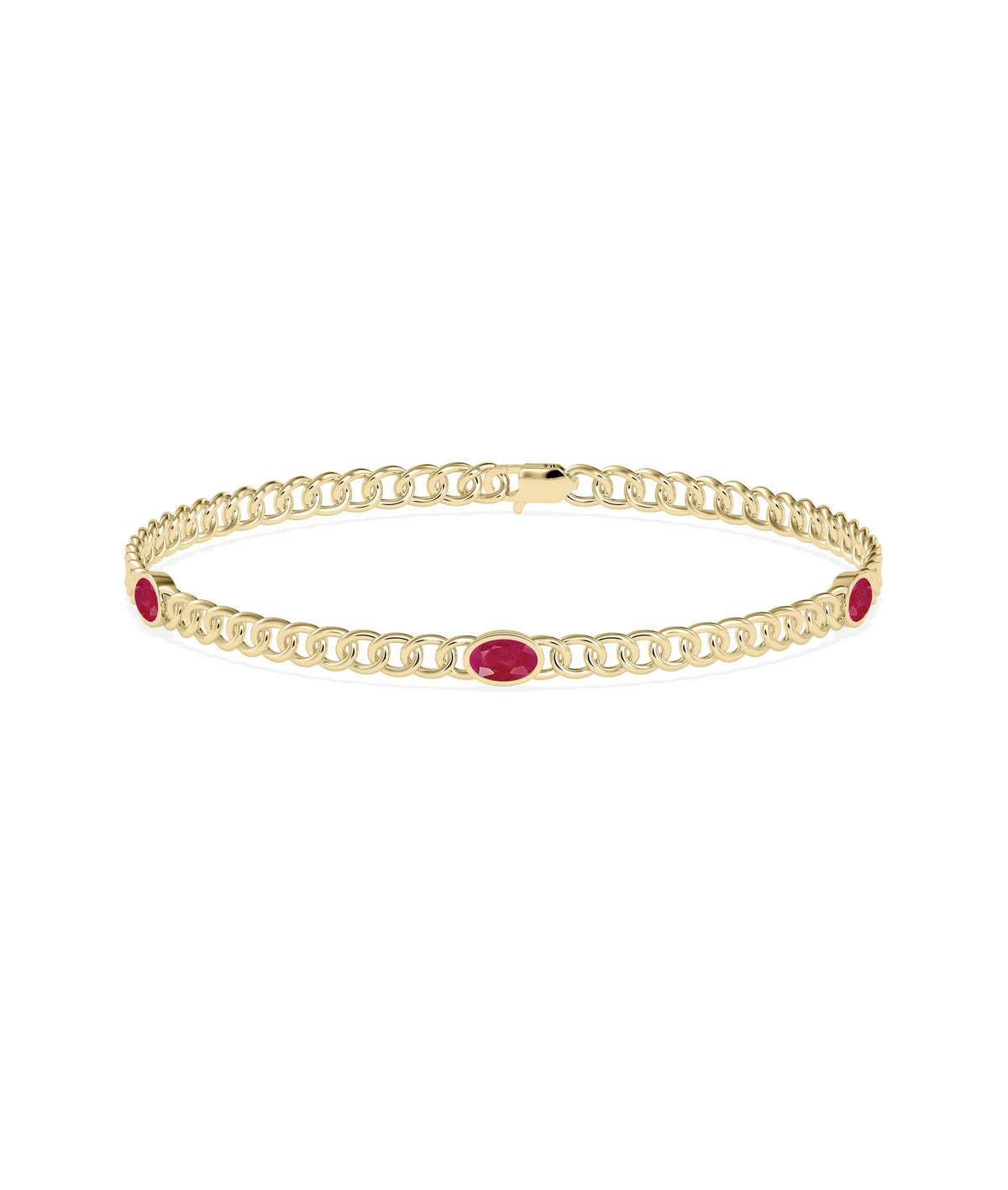 Birthstone Station Curb Link Bracelet - 79e | Everyday 14K Gold Jewelry