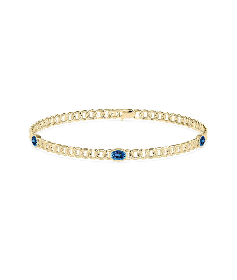 Birthstone Station Curb Link Bracelet - 79e | Everyday 14K Gold Jewelry