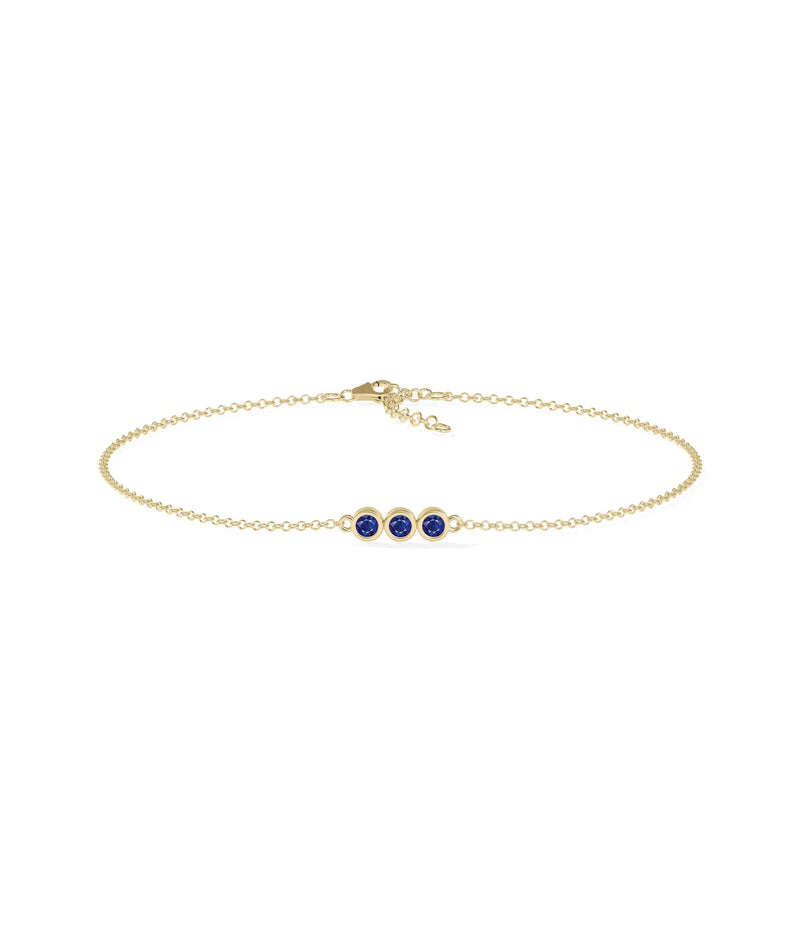 3 Stone Birthstone Bracelet - 79e | Everyday 14K Gold Jewelry