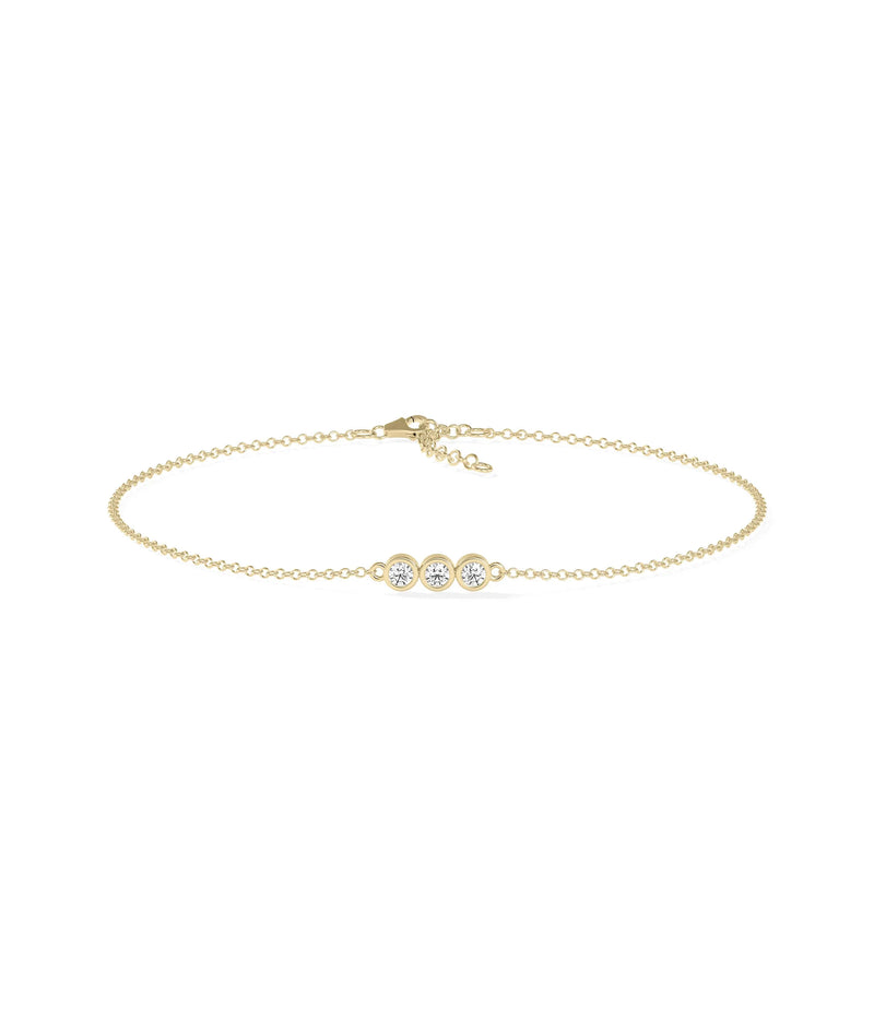 3 Stone Birthstone Bracelet - 79e | Everyday 14K Gold Jewelry