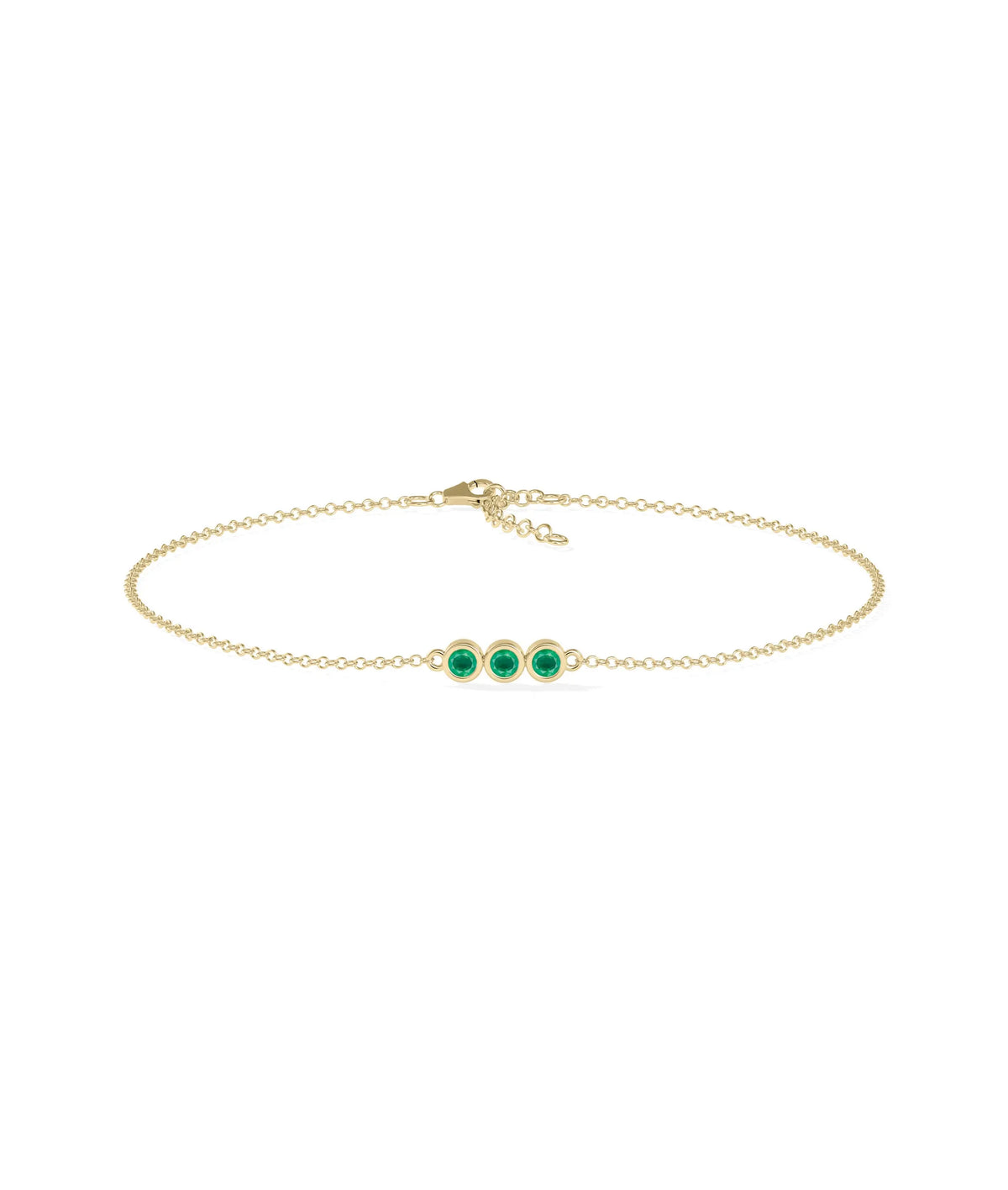 3 Stone Birthstone Bracelet - 79e | Everyday 14K Gold Jewelry