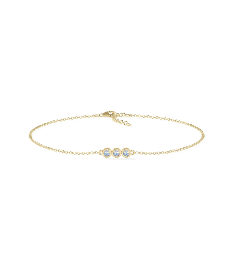3 Stone Birthstone Bracelet - 79e | Everyday 14K Gold Jewelry