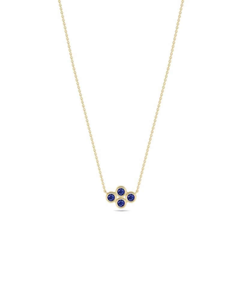 Birthstone Cluster Necklace - 79e | Everyday 14K Gold Jewelry