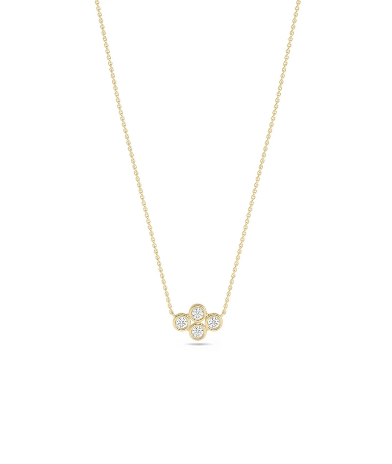 Birthstone Cluster Necklace - 79e | Everyday 14K Gold Jewelry