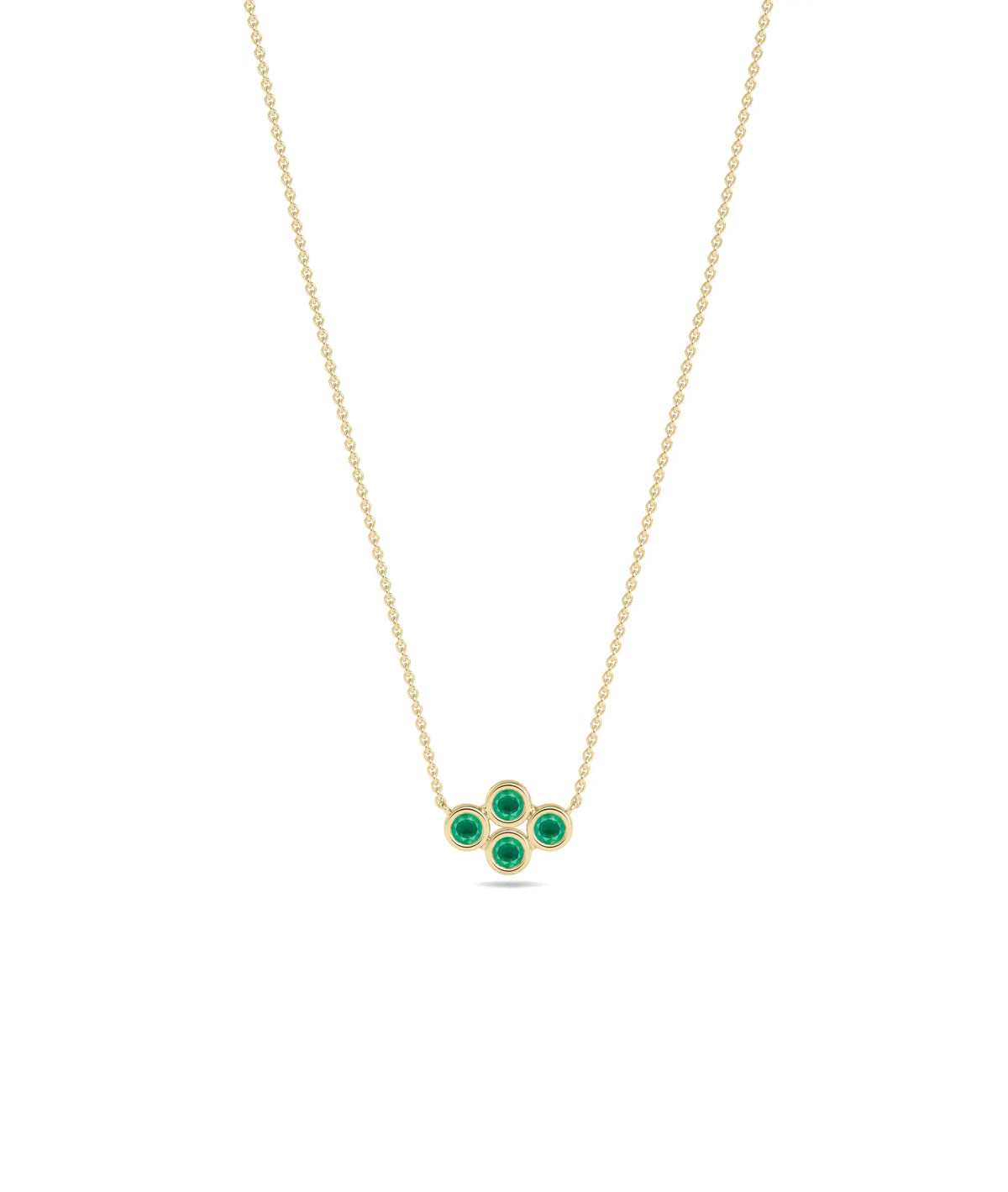Birthstone Cluster Necklace - 79e | Everyday 14K Gold Jewelry
