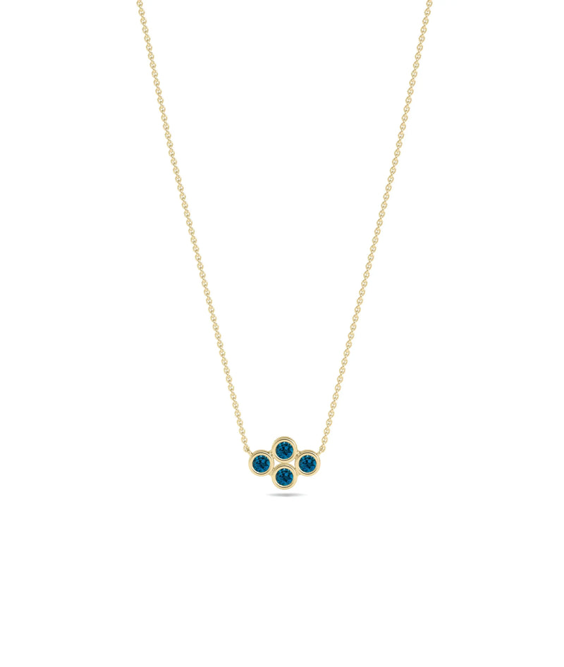 Birthstone Cluster Necklace - 79e | Everyday 14K Gold Jewelry