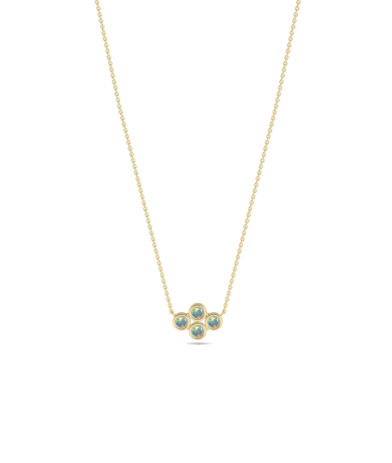Birthstone Cluster Necklace - 79e | Everyday 14K Gold Jewelry