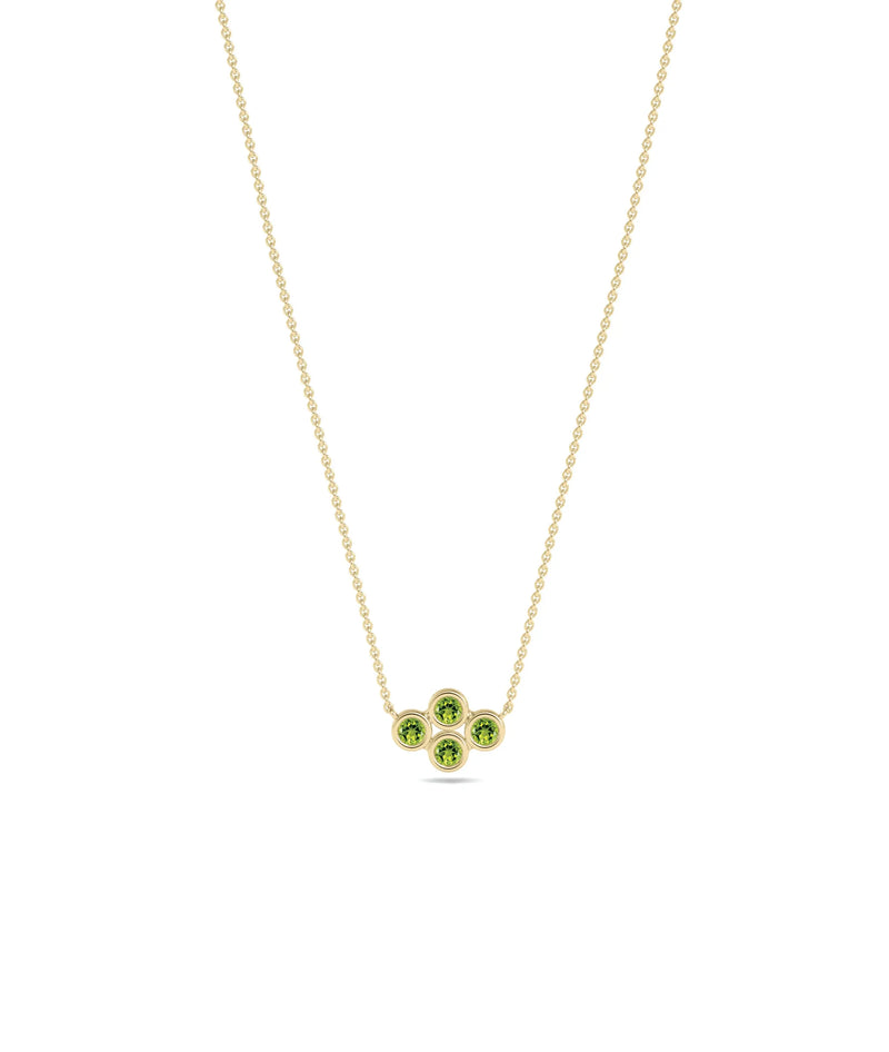 Birthstone Cluster Necklace - 79e | Everyday 14K Gold Jewelry