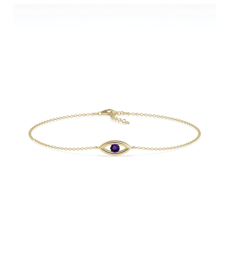 Birthstone Evil Eye Bracelet - 79e | Everyday 14K Gold Jewelry