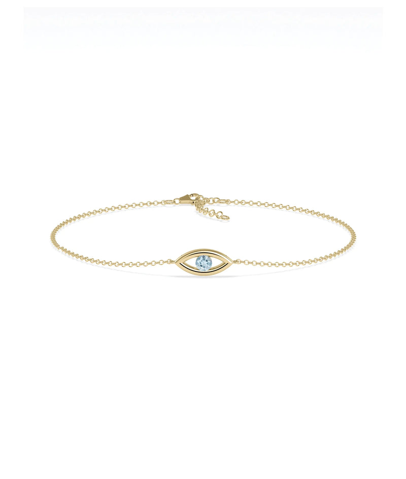 Birthstone Evil Eye Bracelet - 79e | Everyday 14K Gold Jewelry