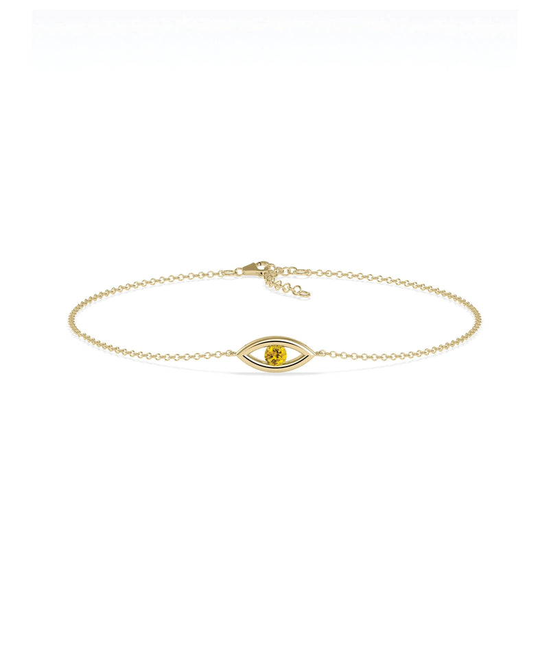 Birthstone Evil Eye Bracelet - 79e | Everyday 14K Gold Jewelry