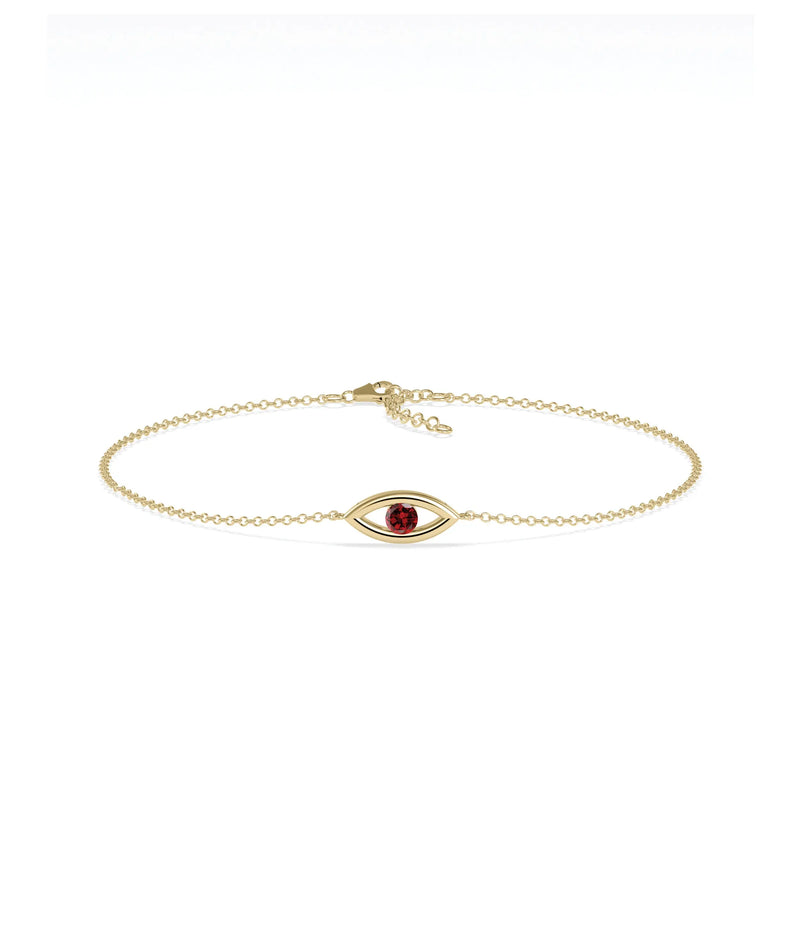 Birthstone Evil Eye Bracelet - 79e | Everyday 14K Gold Jewelry