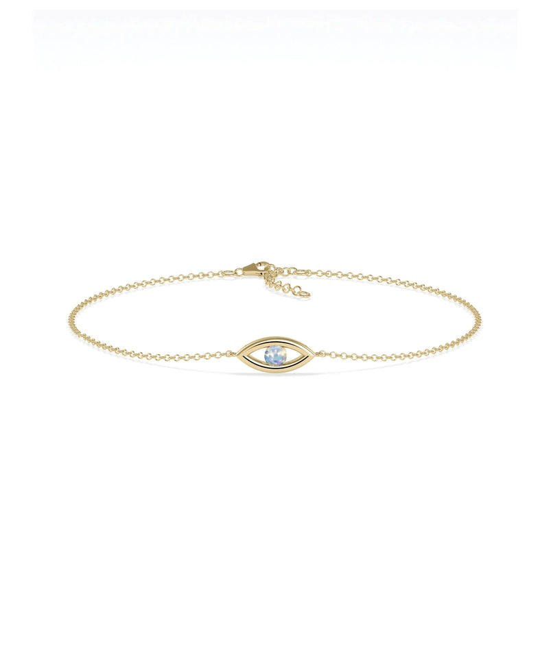 Birthstone Evil Eye Bracelet - 79e | Everyday 14K Gold Jewelry