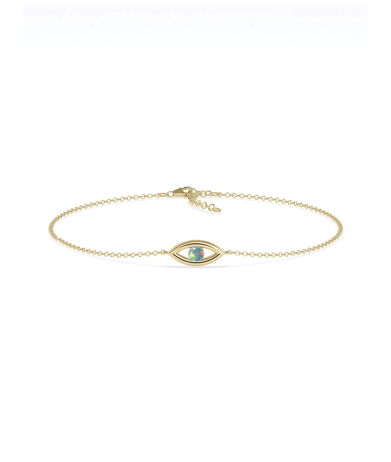 Birthstone Evil Eye Bracelet - 79e | Everyday 14K Gold Jewelry
