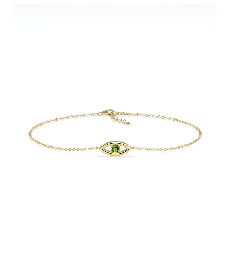 Birthstone Evil Eye Bracelet - 79e | Everyday 14K Gold Jewelry