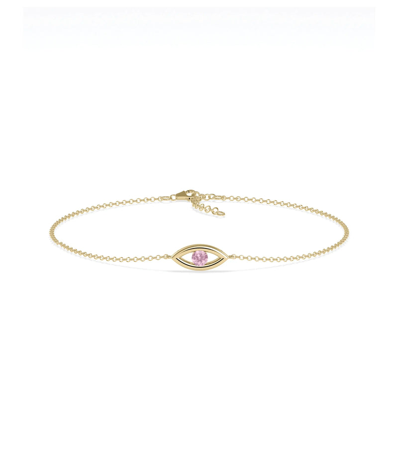 Birthstone Evil Eye Bracelet - 79e | Everyday 14K Gold Jewelry