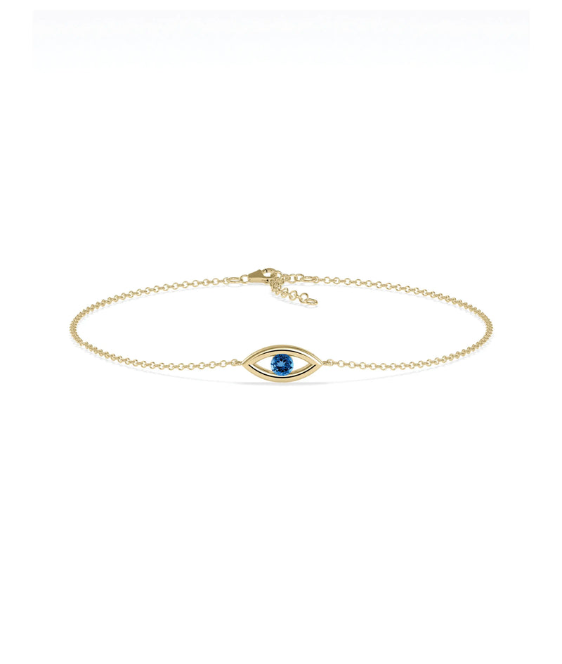 Birthstone Evil Eye Bracelet - 79e | Everyday 14K Gold Jewelry