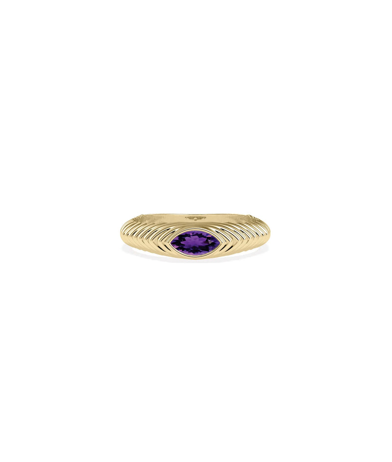 Birthstone Fluted Ring - 79e | Everyday 14K Gold Jewelry